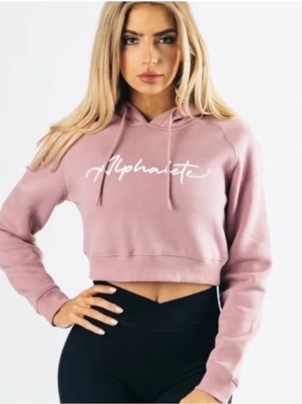 Alphalete Dusty Rose Cropped Hoodie